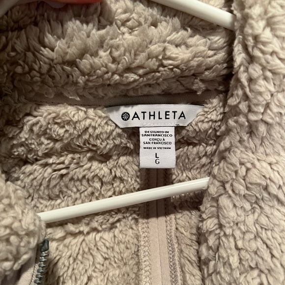 Athleta Women's Cream Sherpa-Lined Jacket Size L - Picture 3 of 5